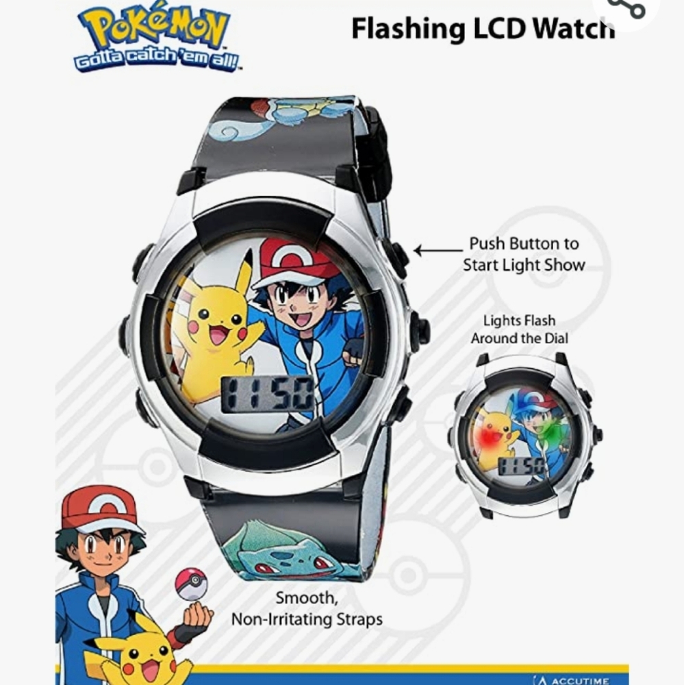 Pokemon digital watch Ash Pikachu kids nee